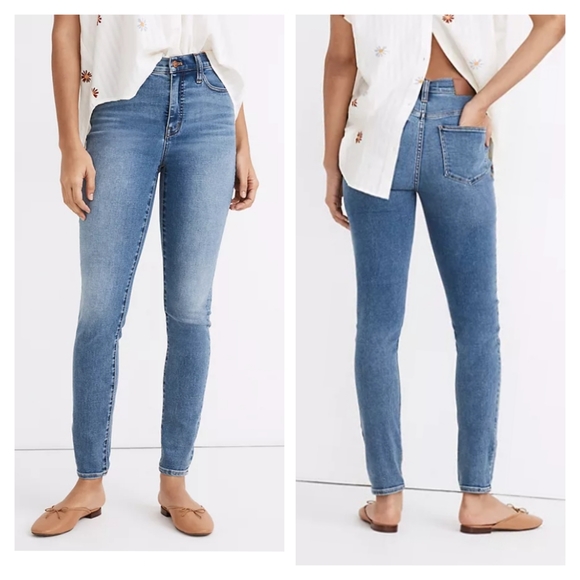 Madewell Roadtripper Skinny Jeans High Rise Stretchy Medium Wash Whisker Size 27 - Picture 15 of 15